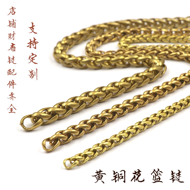 纯铜长链条男士黄铜财布链钥匙扣