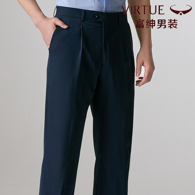 富绅西裤夏季商务休闲直筒爸爸装