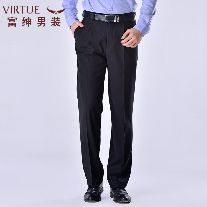 富绅高腰深裆秋季厚款中老年西裤