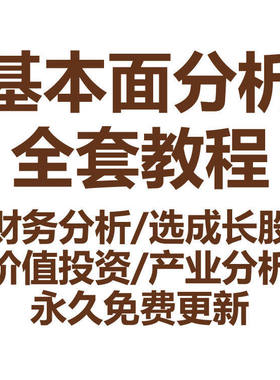 股票基本面分析视频教程财务报表产业板块价值投资人气炒股培训课