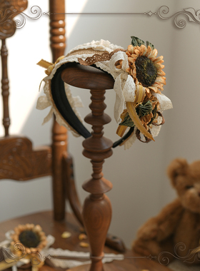 【KS星箱设计x榛果可可花束】太阳花之歌夏原创刺绣向日葵kc发箍