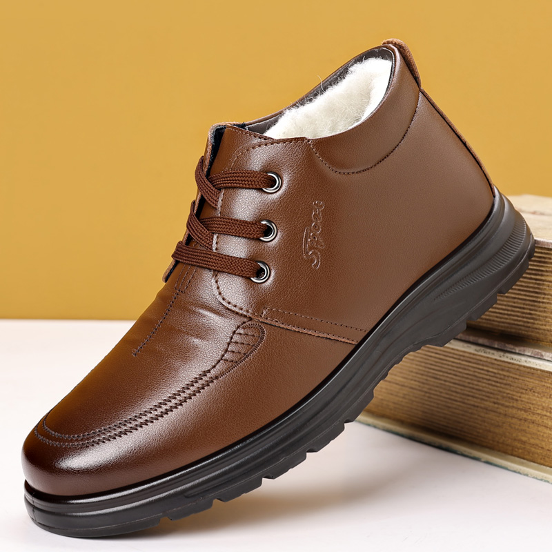 皮鞋男款2025春季新款加绒保暖