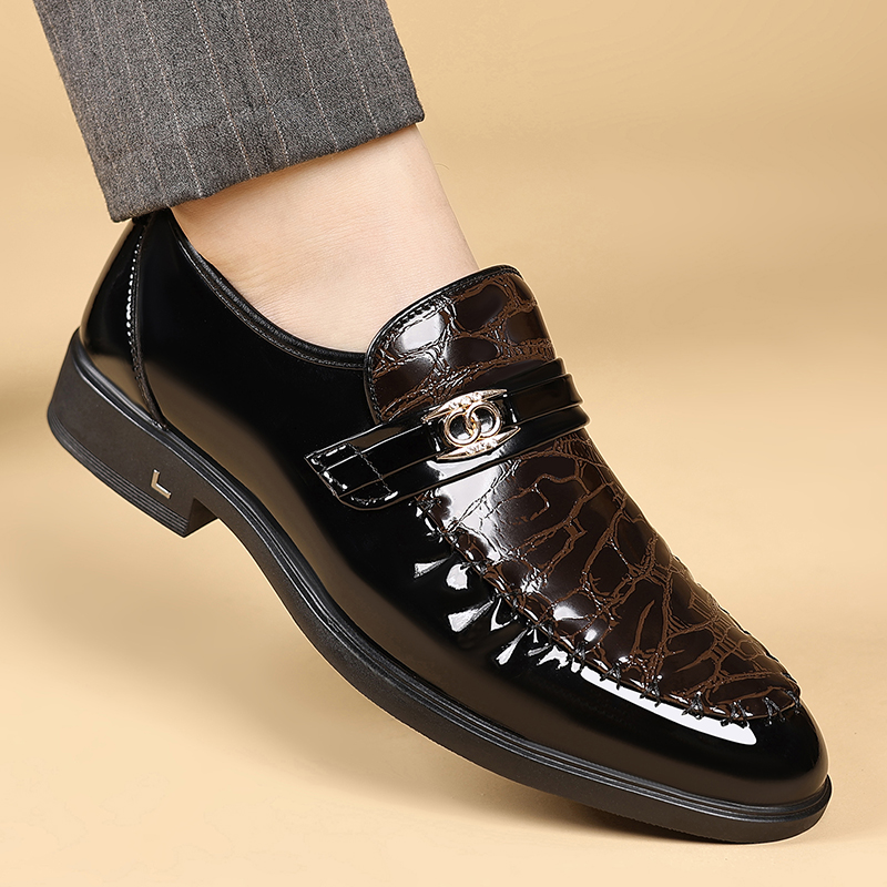 皮鞋男2025秋季新款高档正品商务正装休闲鞋一脚蹬德比鞋结婚鞋子