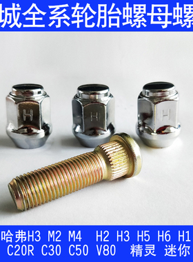 长城哈弗轮胎螺母H6 M2 M4 H3 H5 腾翼C20 C30 C50轮毂螺丝帽螺杆