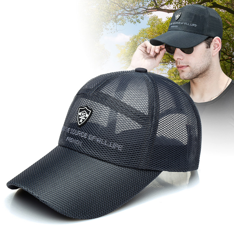 全网眼棒球帽男户外运动登山旅游镂空沙滩遮阳帽有型韩版透气凉帽