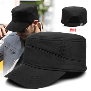 休闲光板特大头围65cm 保暖加绒光身加大码 后封口平顶帽男士 冬季