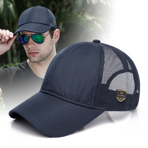 夏天快干棒球帽男士透气防晒遮阳帽加大头围半网镂空欧码大号凉帽