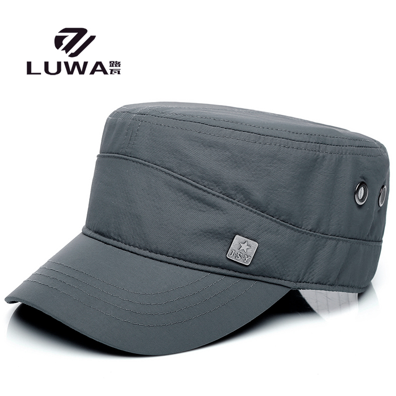 老年人平顶男士休闲风纯色鸭舌帽