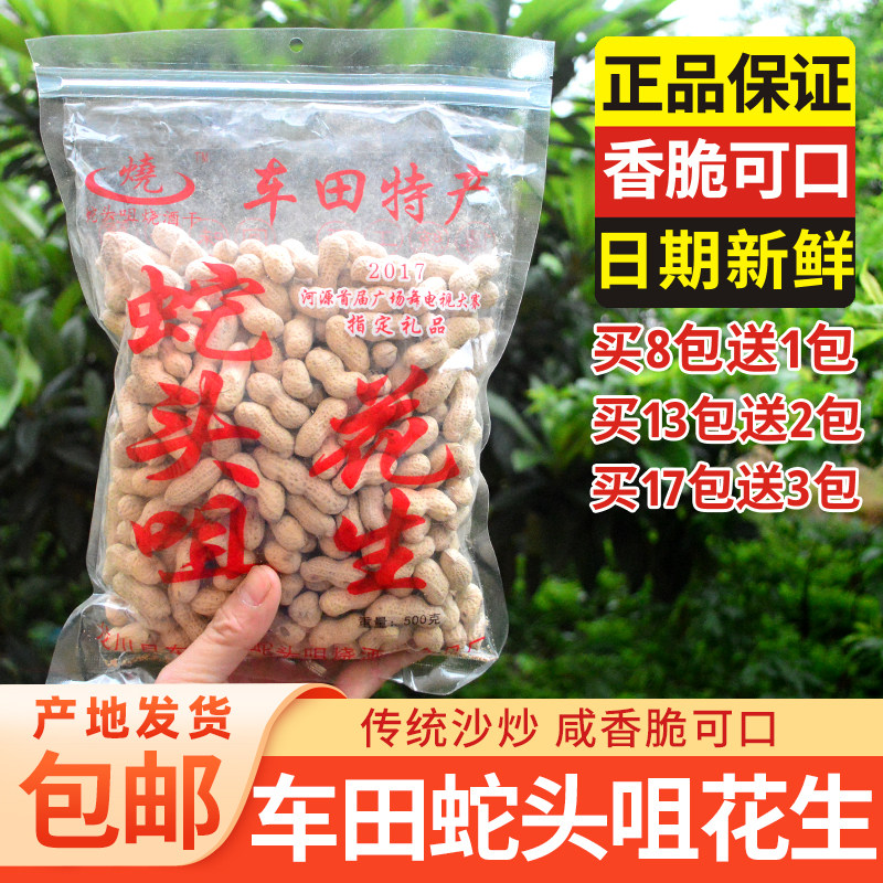 河源车田蛇头咀花生500g咸香花生客家零食炒花生香酥泥豆龙川特产