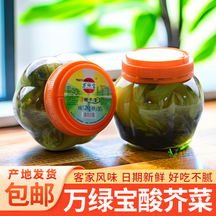 河源万绿宝酸芥菜甜酸芥菜爽口菜水晶酸甜白芥菜下饭泡菜1200g