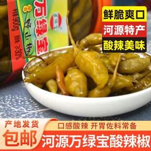 正宗万绿宝野山椒客家零食小吃腌制酸辣爽口辣椒泡菜900g河源特产