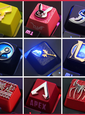 锌铝合金属键帽LOL漫威EAV/ROG原神APEX游戏机械键盘透光个性键帽