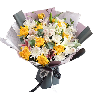 清明节菊花祭奠花束鲜花扫墓黄白菊祭拜祭祀花圈花篮北京同城速递