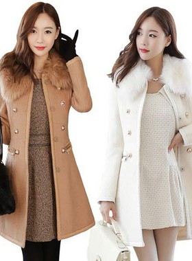 autumn winter long warm coats women woolen Jacket tops女大衣