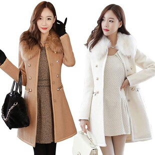 autumn winter long warm coats women woolen Jacket tops女大衣