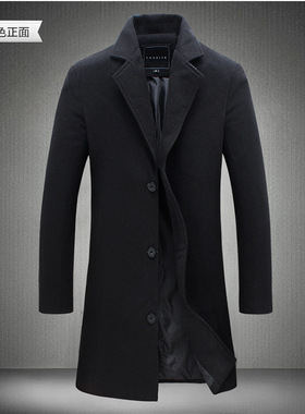 Wool Blends Trench Coat Jackets Parka Jacket Men for autumn
