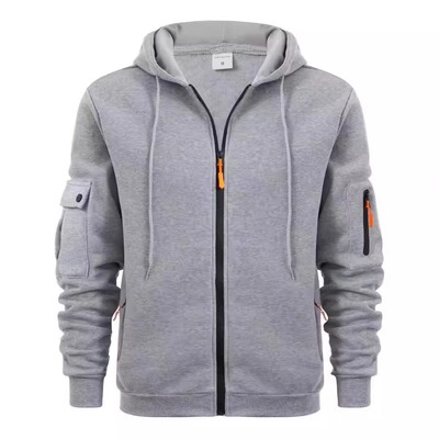 春秋男士卫衣外套连帽衫口袋开衫