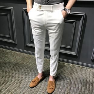 Fabulous Ninth Trousers Slim Fit Men Suit Pants Formal Poe