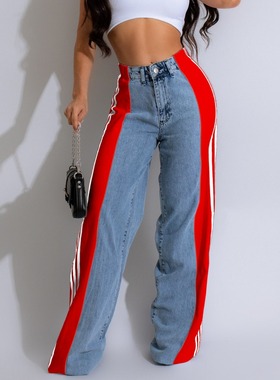high waist women straight jeans рваные джинсы 裤