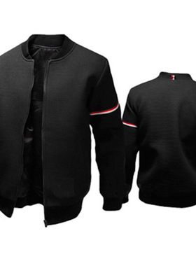 2019 men Autumn Knitted jacket stand collar cotton thin coat