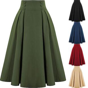 Vintage high waisted pleated long skirt 复古高腰百褶长裙