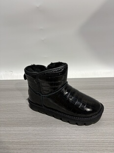 2025冬新款特价断码加绒加厚头层牛皮真皮圆头厚底休闲女鞋雪地靴