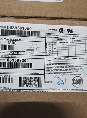 包邮开票！39301080  MOLEX原厂正品，39-30-1080，5569-08A2