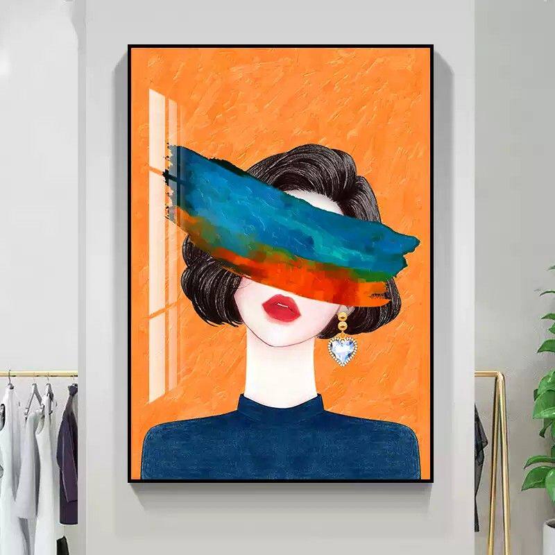 服装店装饰画现代简约美女人物走廊玄关美容店挂画艺术轻奢墙壁画
