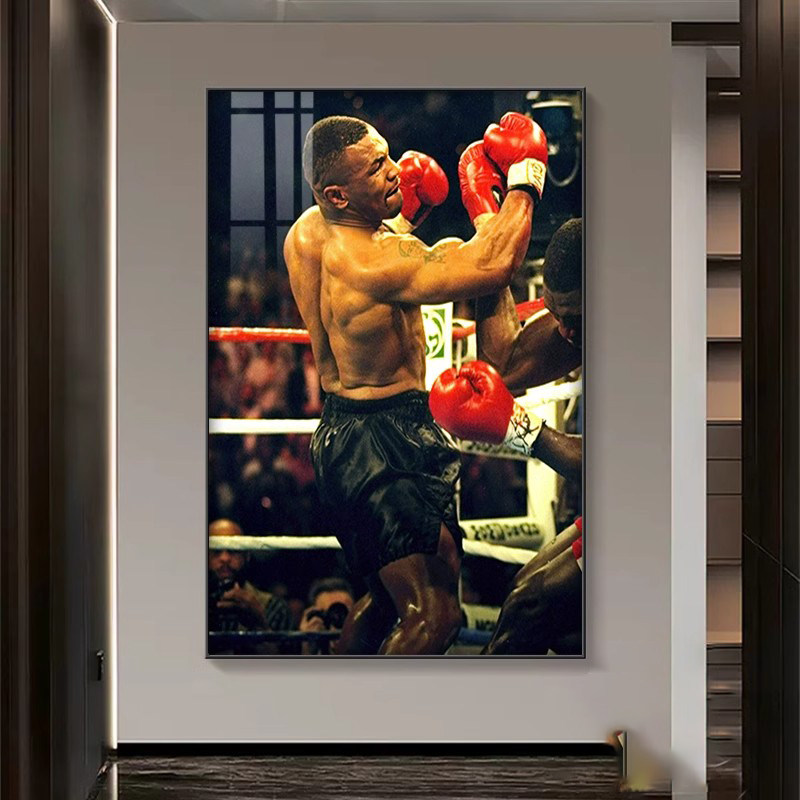 拳王迈克泰森海报挂画拳击馆搏击UFCMMA格斗励志运动健身房装饰画