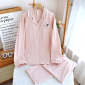套装 睡衣四季 式 爽棉弹力月子服孕妇产前后哺乳衣喂奶卡通简约款