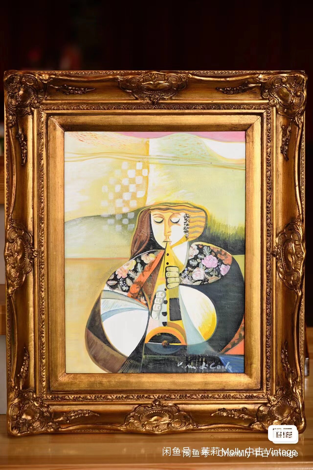 意大利画家维克多·玛丽亚·迪卡洛(1939-2015)油画   中古