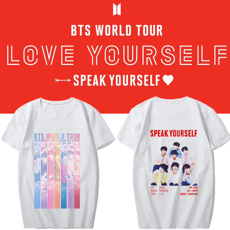 BTS防弹少年团SPEAK_YOURSELF欧美巡演周边同款短袖T恤男女夏装在类目 男装, T恤中 - 来自Buy2taobao.com提供专业的淘宝代购服务