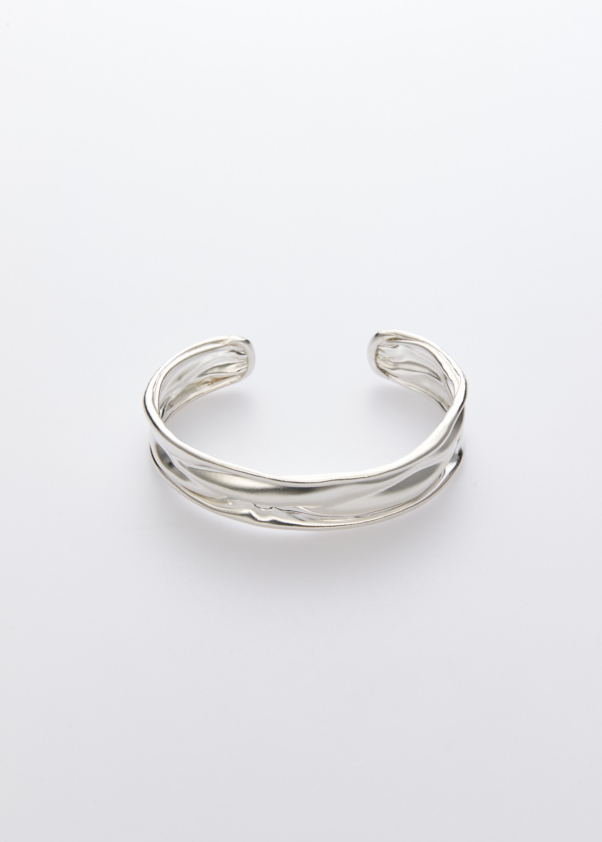 Apt702 2023AW Pleated Cuff Bracelet 925纯银褶皱袖口手镯手环