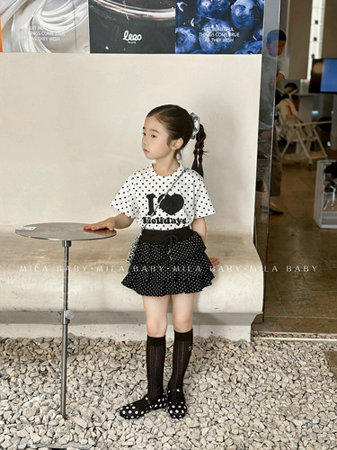 MILA BABY2026夏季新款女童韩版波点蛋糕裙儿童百褶裙宝宝半身裙
