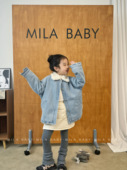 MILA 牛仔外套儿童加厚保暖夹棉上衣 女童韩版 BABY2025冬季 新款