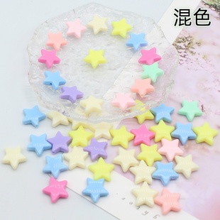 14MM平面五角星亚克力珠春天色儿童DIY串珠手工儿童饰品服饰配件