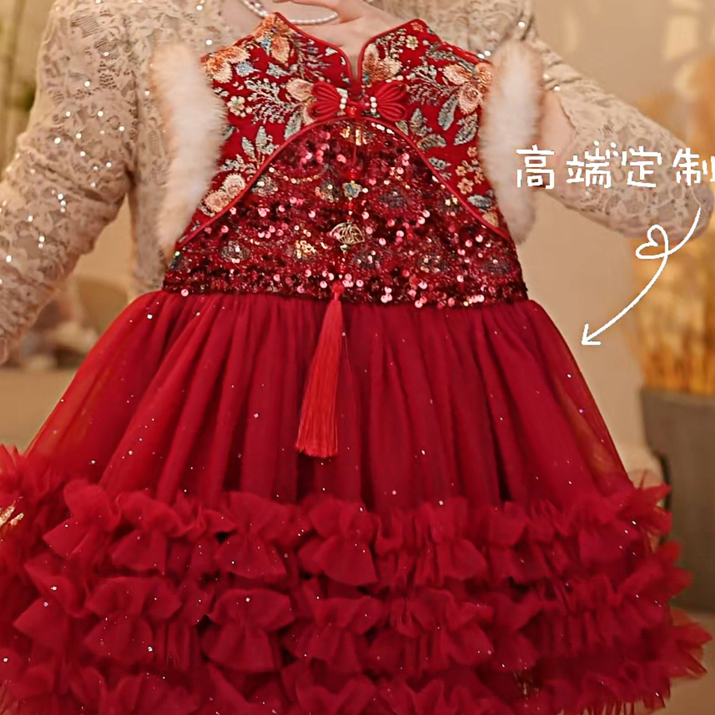 拜年服女童红色连衣裙2026新款洋气儿童新中式公主裙加绒蓬蓬裙冬,童装/婴儿装/亲子装,连衣裙,淘宝优惠券,粉丝福利购,淘宝优惠卷