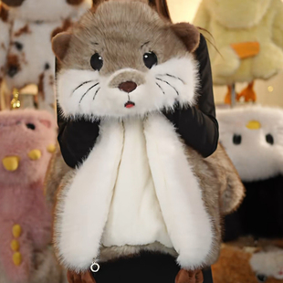 儿童卡通土拨鼠仿皮草外套2026秋冬季宝宝加绒加厚保暖毛毛衣洋气