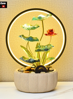 流水摆件循环水风水轮客厅装饰品