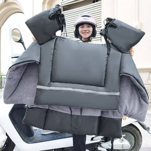 电动车挡风被冬季加厚加绒电瓶摩托车电瓶车防寒防风罩加大双面