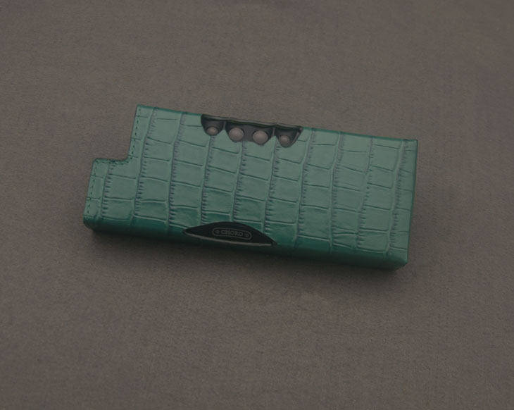 MTOCASE定制 适用chord mojo2+poly+pw真皮保护套 鳄鱼纹牛皮绿色