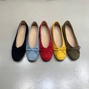 平底绒面黑色通勤鞋单鞋女鞋子2026新款春季百搭红色芭蕾舞晚晚鞋