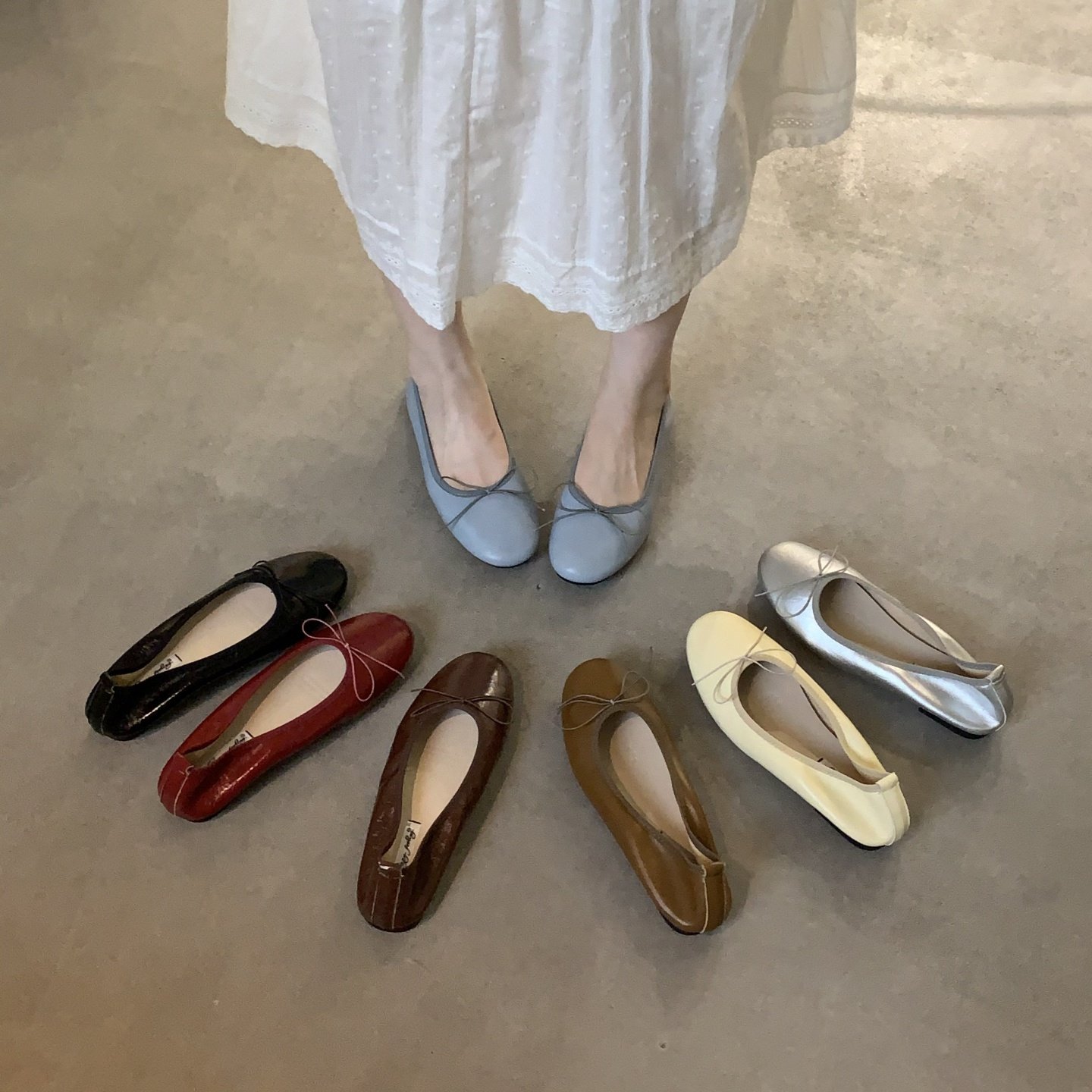 平底鞋法式蝴蝶结单鞋浅口鞋子2026新款蛋卷鞋软底女鞋瓢鞋奶奶鞋