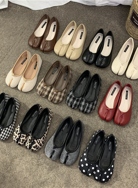 平底小众豆豆单鞋女鞋子2025年新款春夏季浅口船鞋马蹄分趾猪蹄鞋