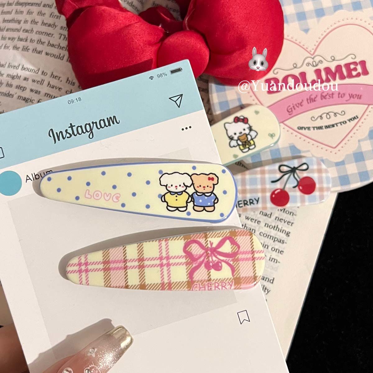 萌趣卡通ins发夹韩版少女甜美ins侧边刘海学生头饰bb百搭发饰