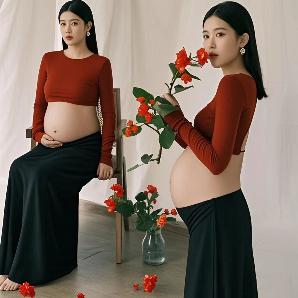 影楼新款孕妇写真服装小众设计