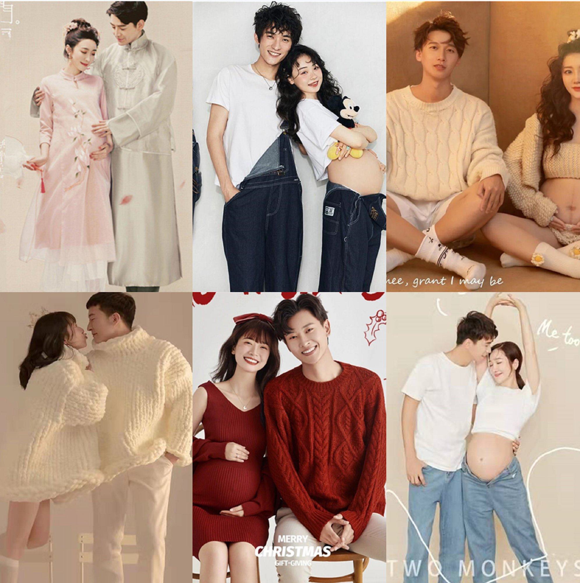 新款影楼孕妇情侣摄影写真服装