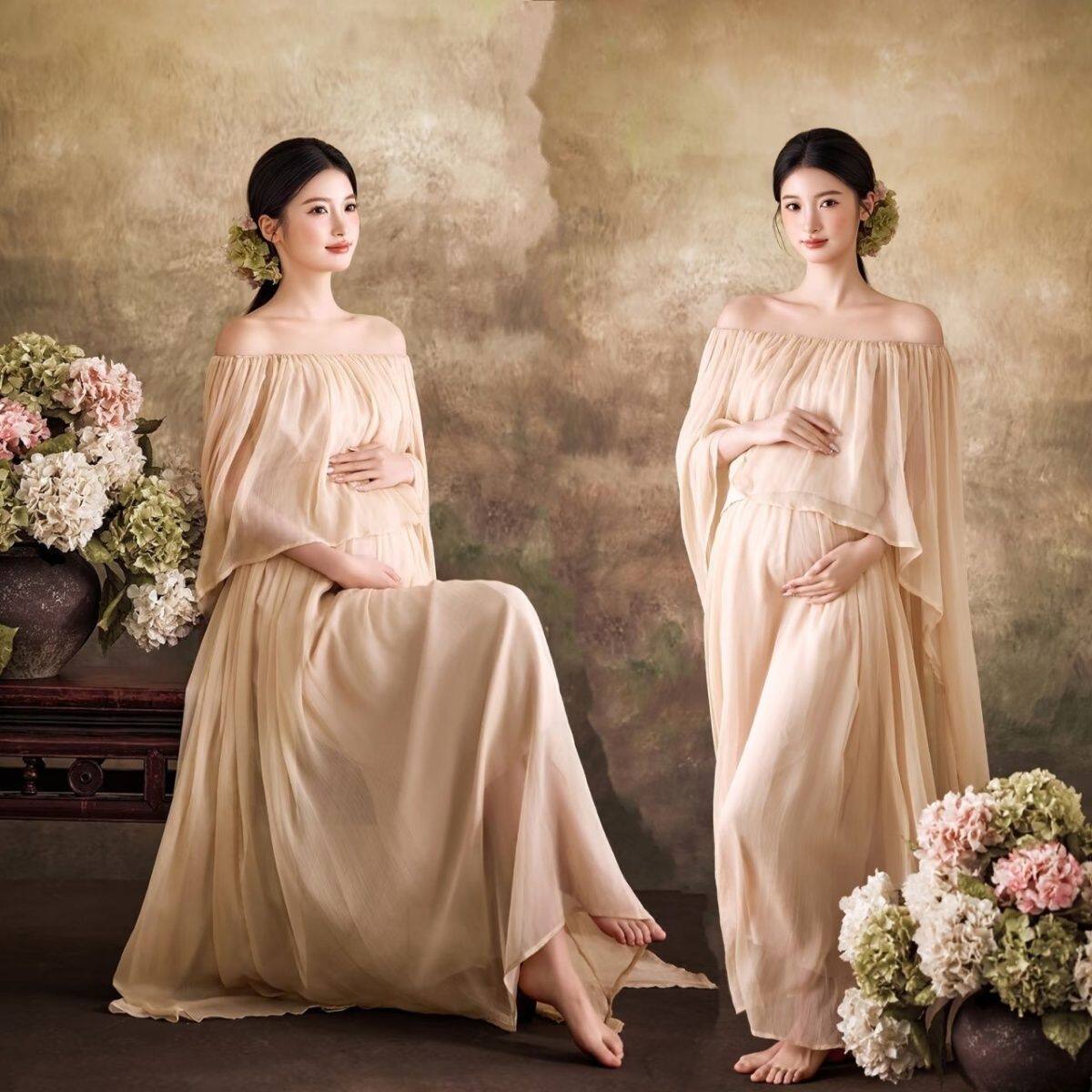 2026春日新中式孕妇写真纱裙服装