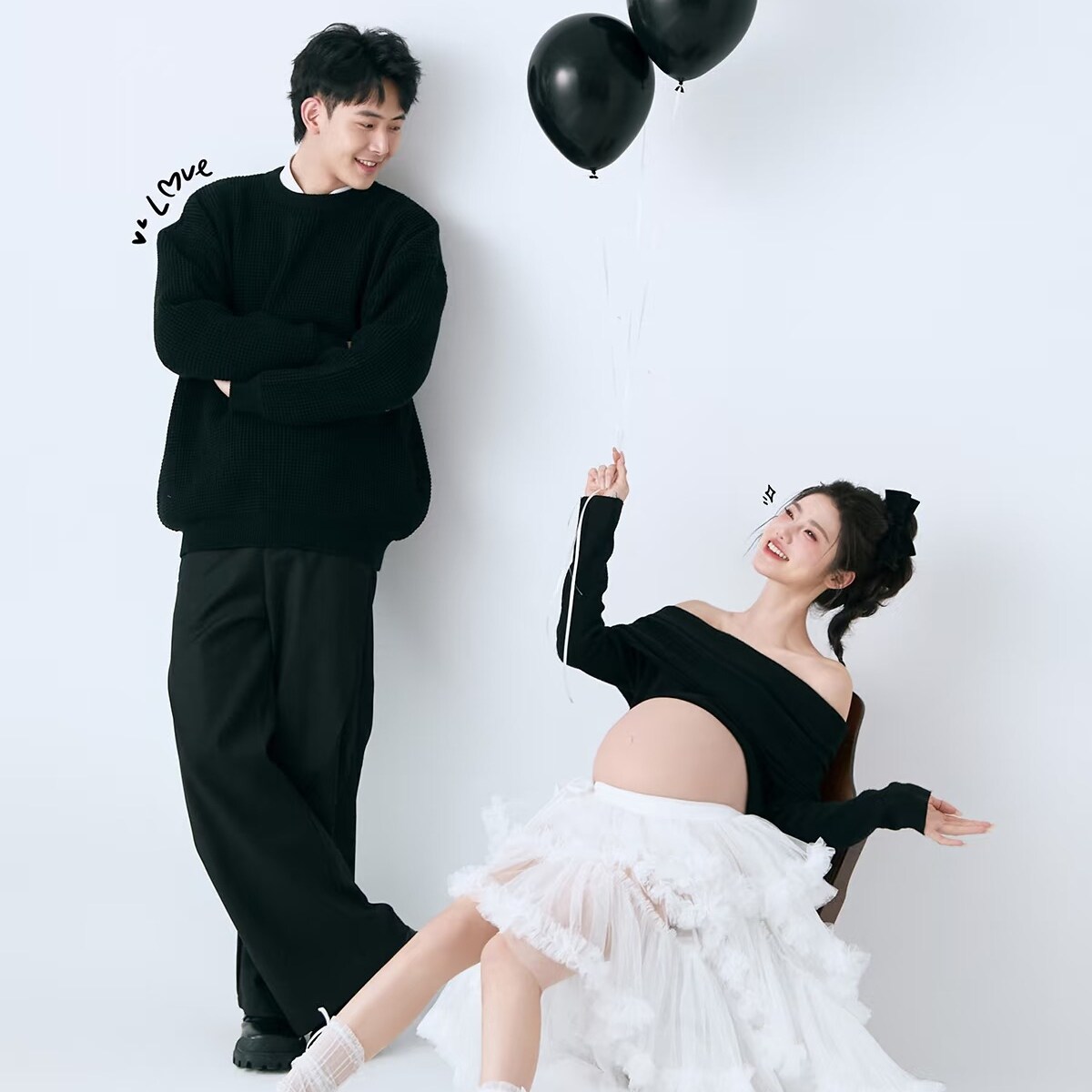 影楼新款韩系甜美孕妇写真礼服