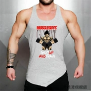 Cơ bắp Saiyan Brothers Fitness Dog Sports Vest Men Body Building Cotton Sweat Stretch Slim Fit Tyman - Áo vest cotton